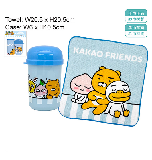 KAKAO FRIENDS 毛巾+毛巾筒套裝 6入