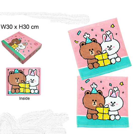 LINE FRIENDS 2P方巾套裝 30X30厘米